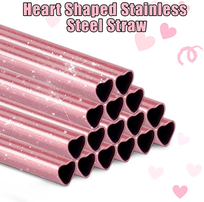 Stainless Steel Heart Straws